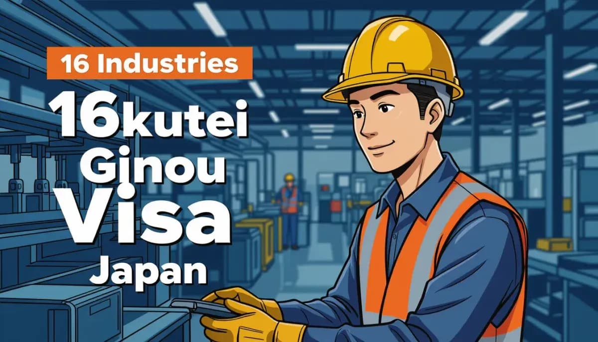 16 ngành nghề của visa Tokutei Ginou