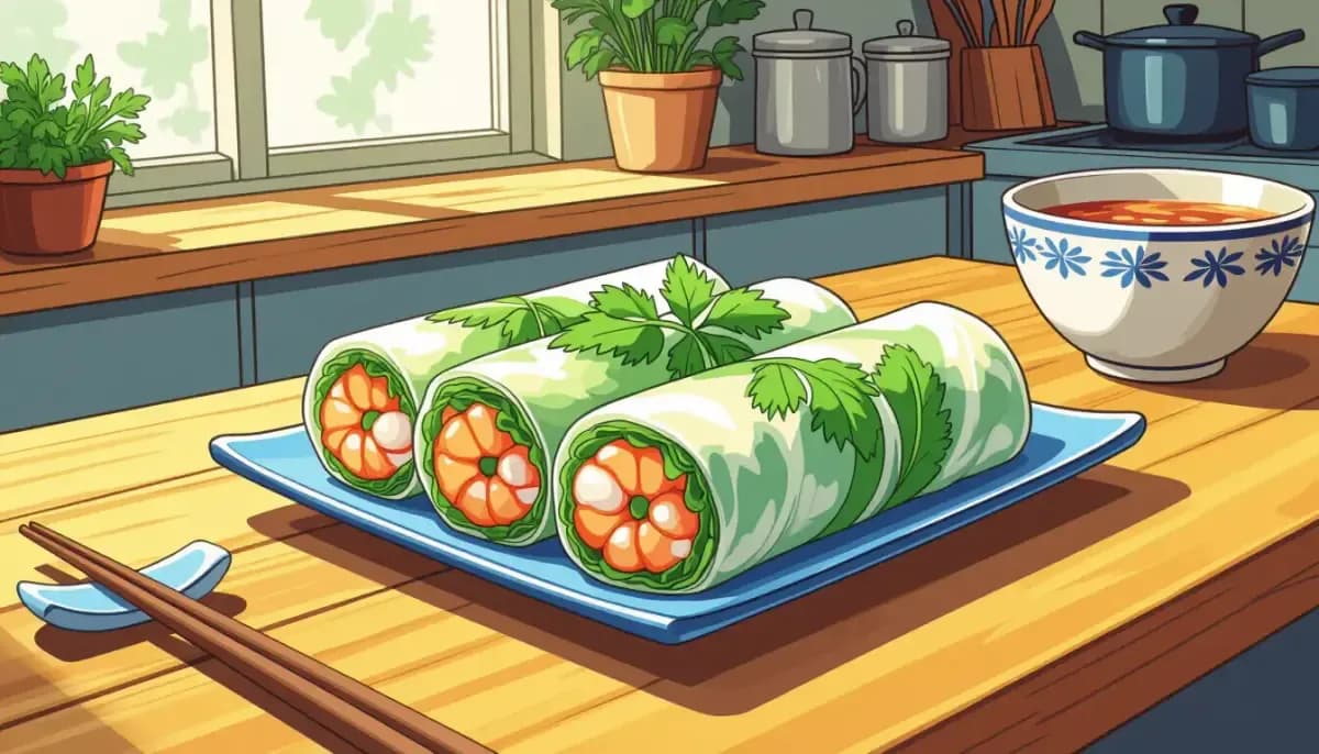 Nấu các món cuốn và gỏi Việt Nam tại Nhật