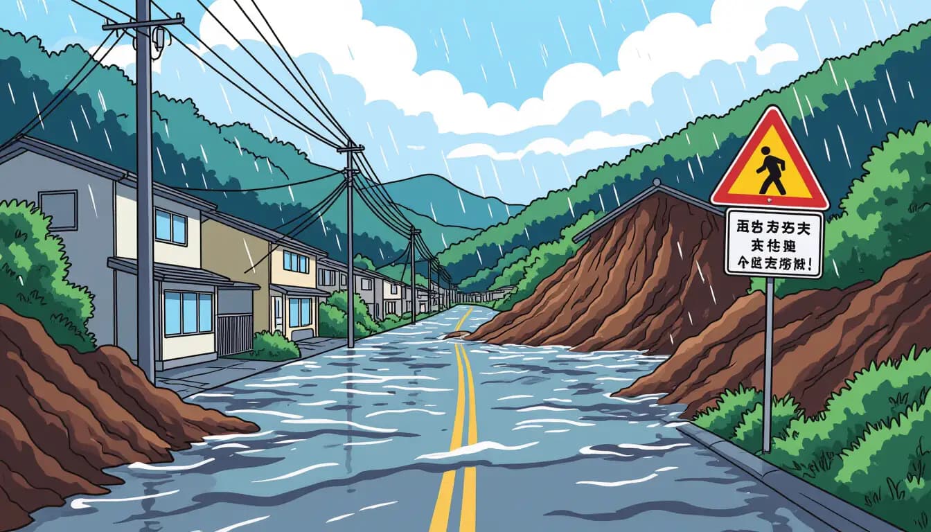 Chuẩn Bị Trước Mùa Thiên Tai - illustration for Lũ lụt và sạt lở đất tại Nhật Bản