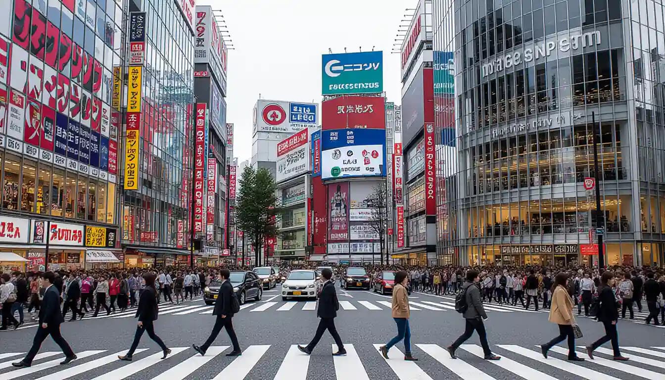 Văn Hóa và Cộng Đồng Người Nước Ngoài - illustration for Shibuya và Harajuku - Khu phố trẻ trung
